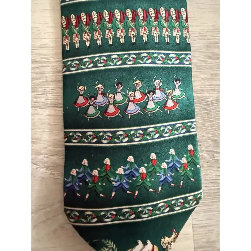 Vintage SILK 12‎ Days Of Christmas Neck Tie